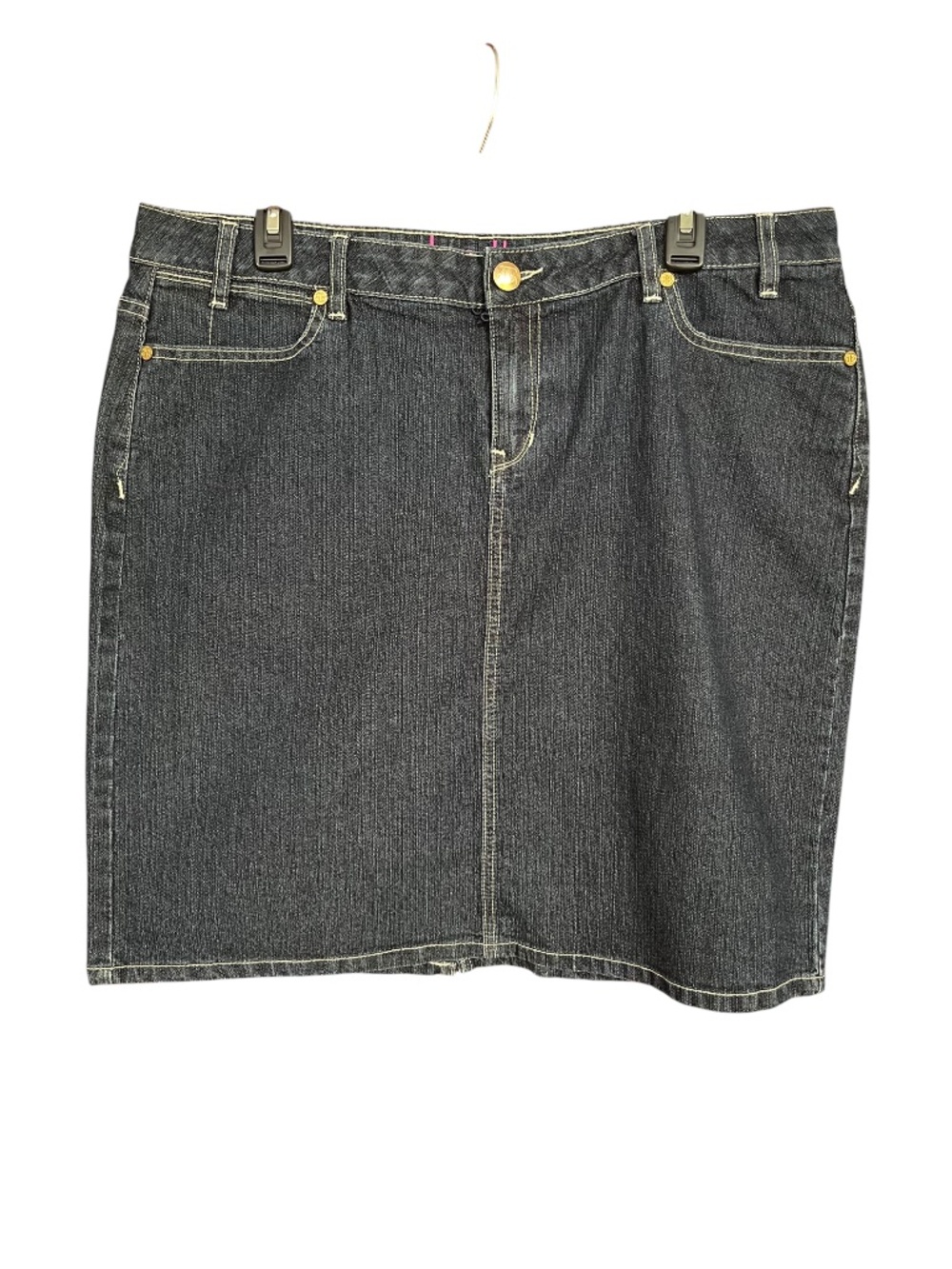 Bradley Dark Wash Blue 5-Pocket Stretch Cotton Denim Skirt Size 16